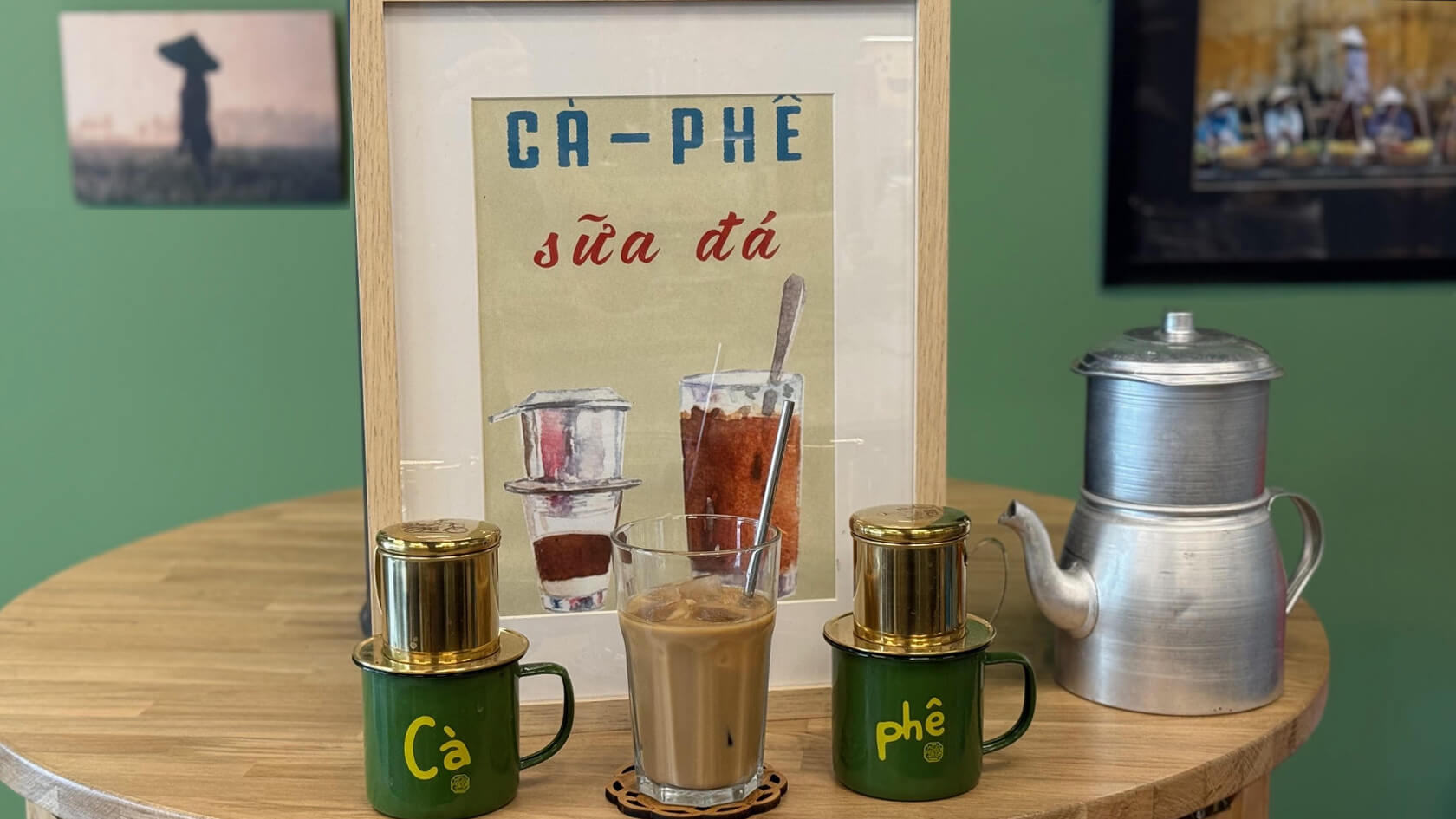 Café vietnamien glacé dans la boutique Green Bean Cà Phê de Villiers-sur-Marne