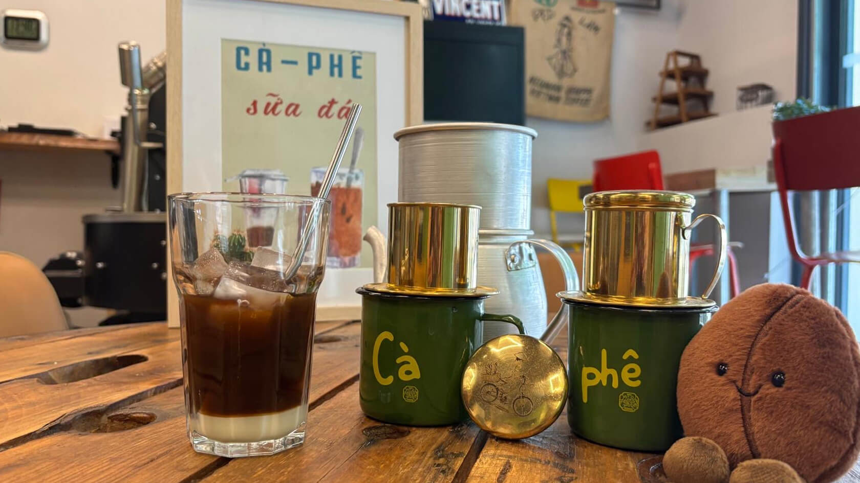Café vietnamien glacé dans la boutique Green Bean Cà Phê de Villiers-sur-Marne