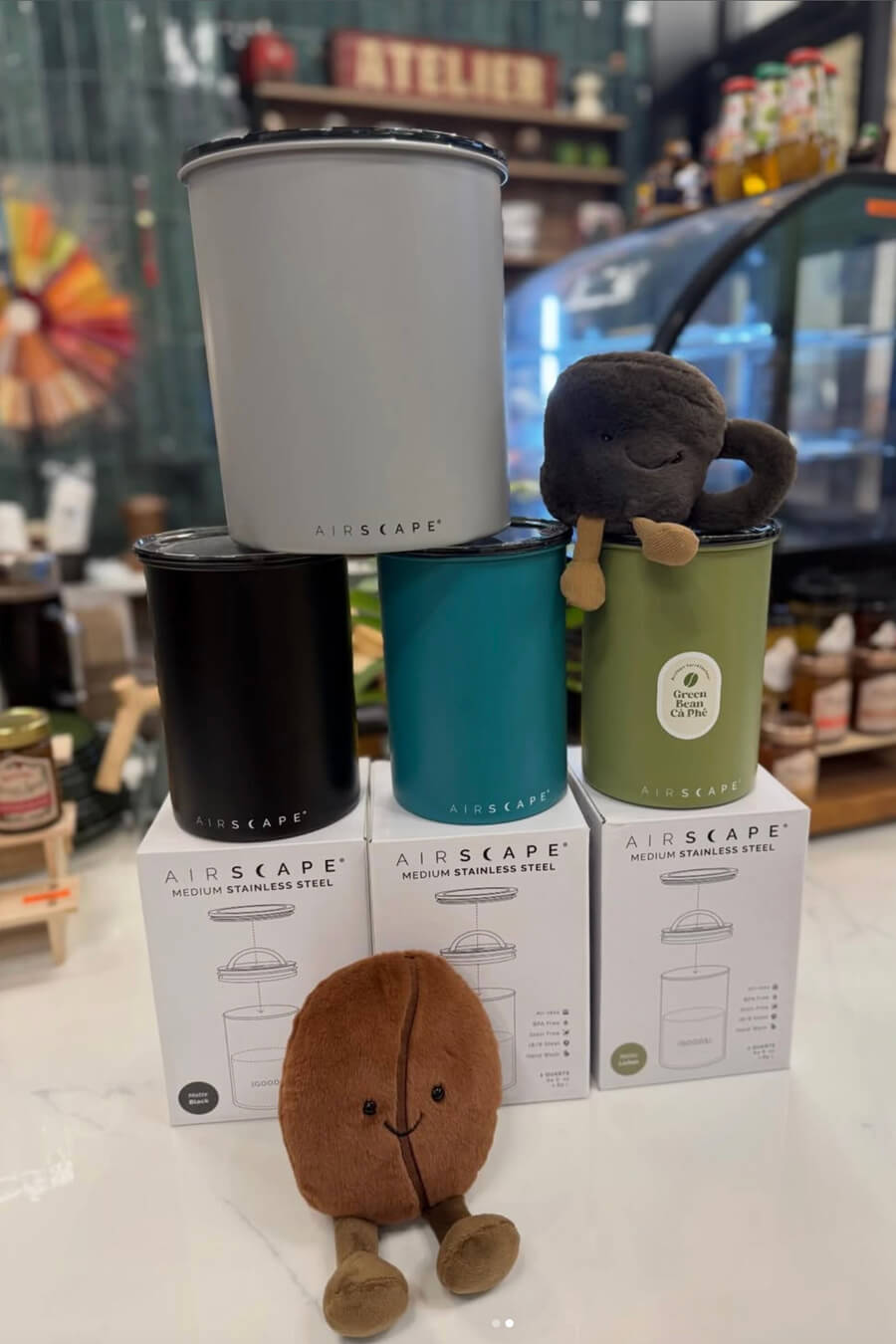 Choix de boîtes de conservation Airscape chez Green Bean Cà Phê