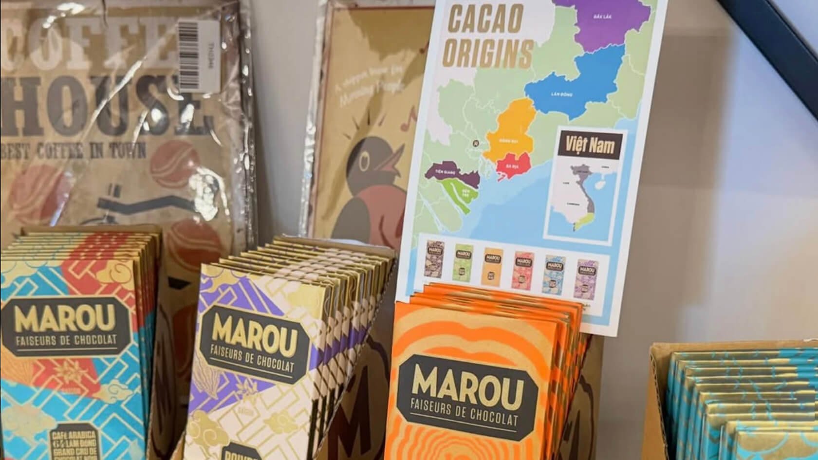 Les chocolats Marou dans la boutique Green Bean Cà Phê à Villiers-sur-Marne